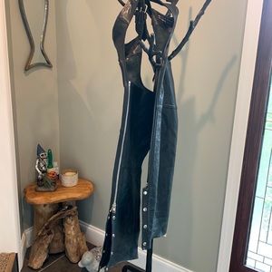 Wilson Leather Chaps M Biker Cowgirl Cowboy Halloween Costume Harley